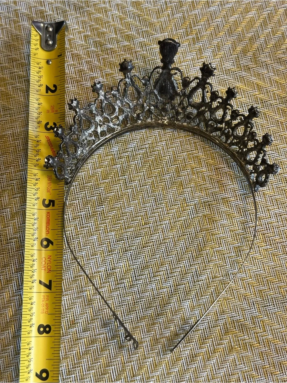 Silver Rhinestone Tiara Crown with Clear Gems